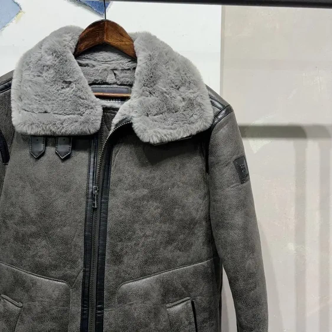 (100) 버커루 밀리터리 캐주얼 투웨이 맥시 롱 무스탕 자켓 상품이미지3