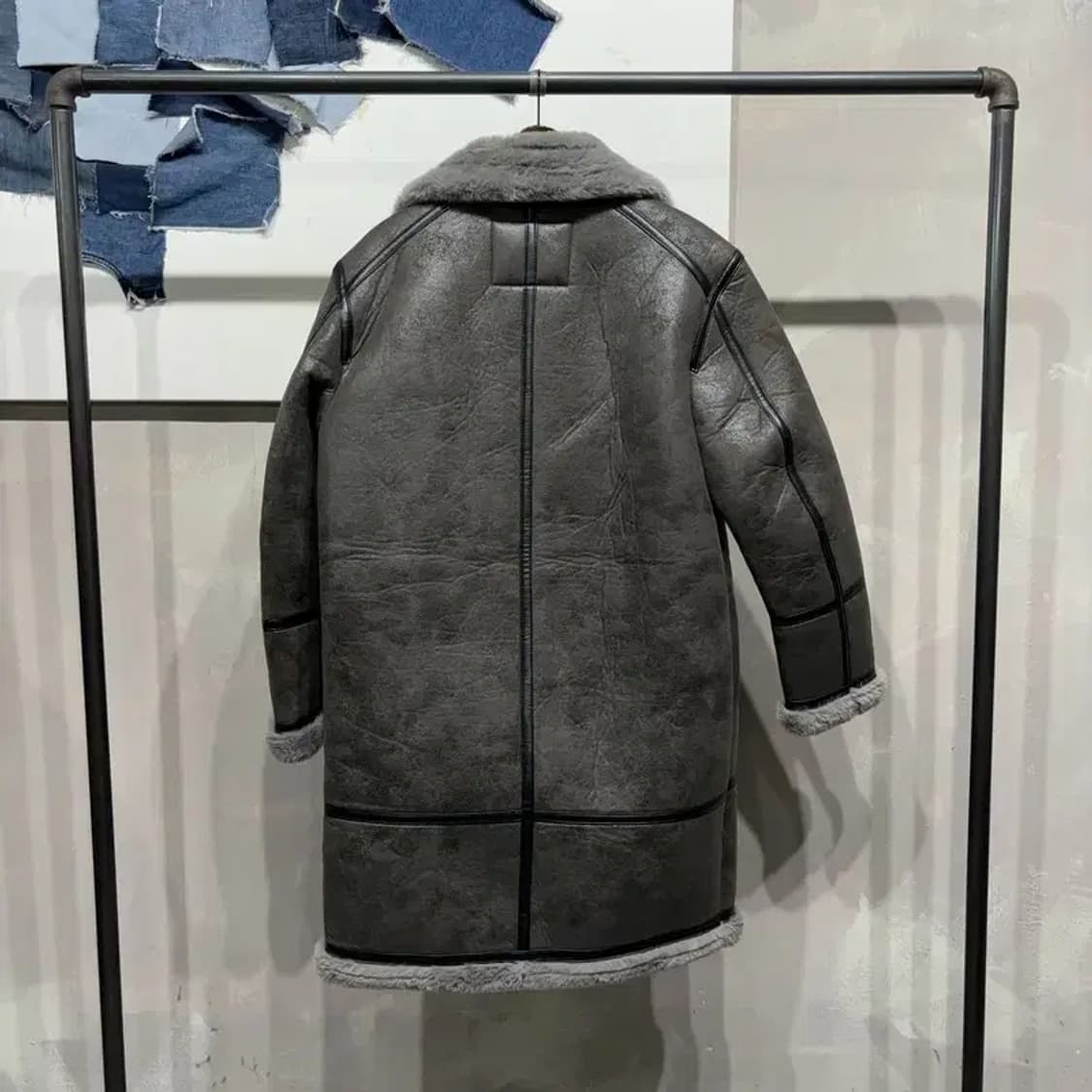 (100) 버커루 밀리터리 캐주얼 투웨이 맥시 롱 무스탕 자켓 상품이미지4