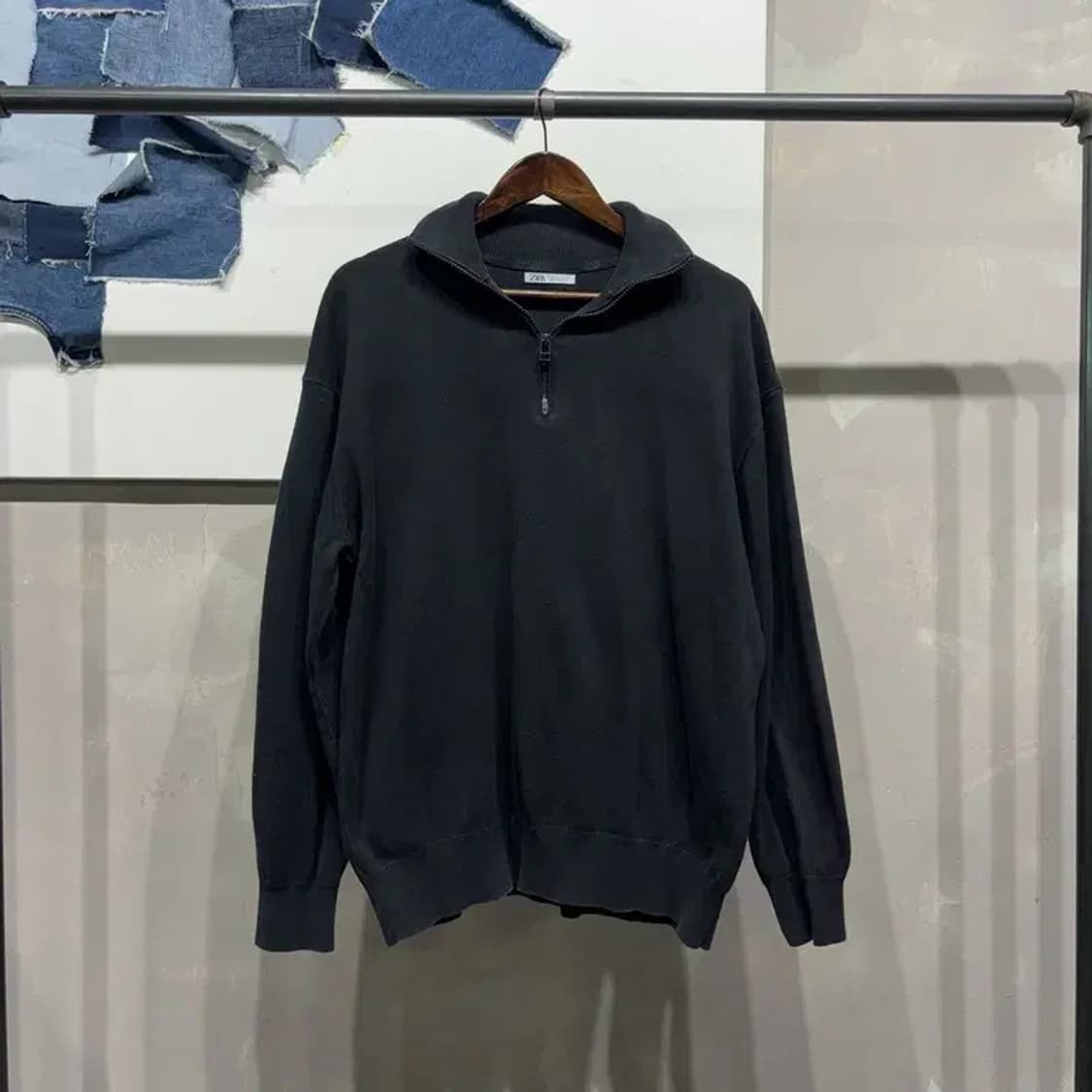 (105) 자라 ZARA 캐주얼 하프집업 블랙 니트 상품이미지1