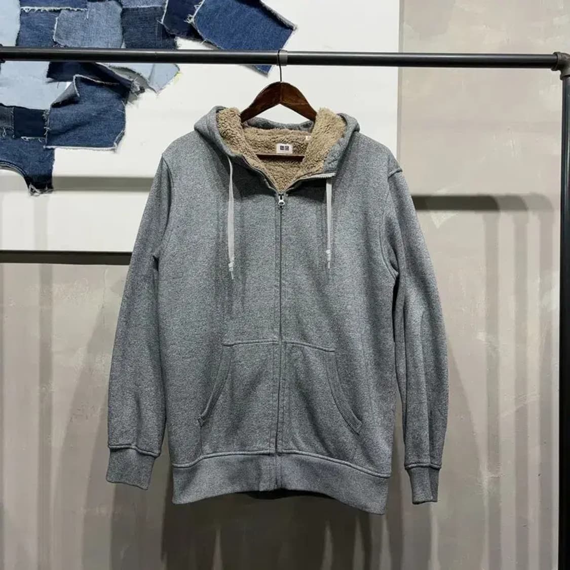 (105) 유니클로 캐주얼 양털 후리스 기모 후드집업 자켓 상품이미지1