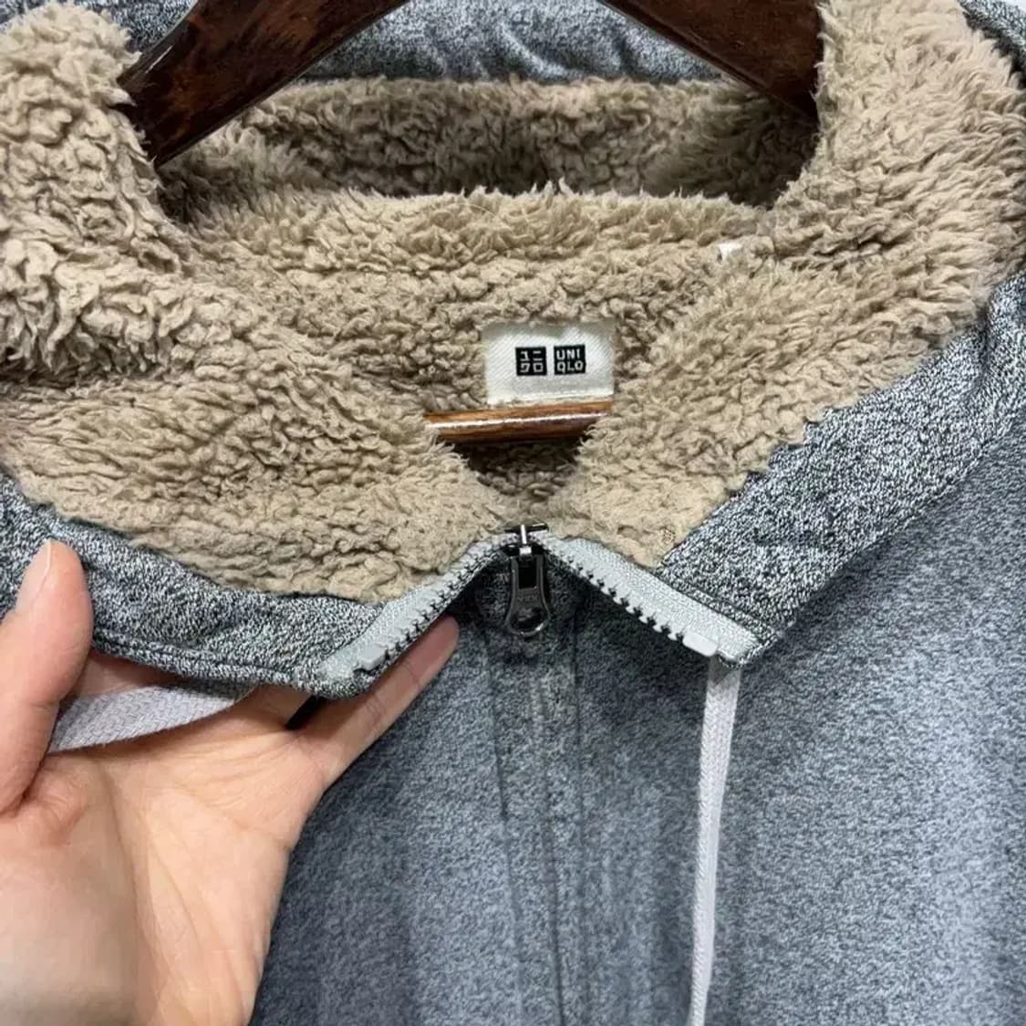 (105) 유니클로 캐주얼 양털 후리스 기모 후드집업 자켓 상품이미지6