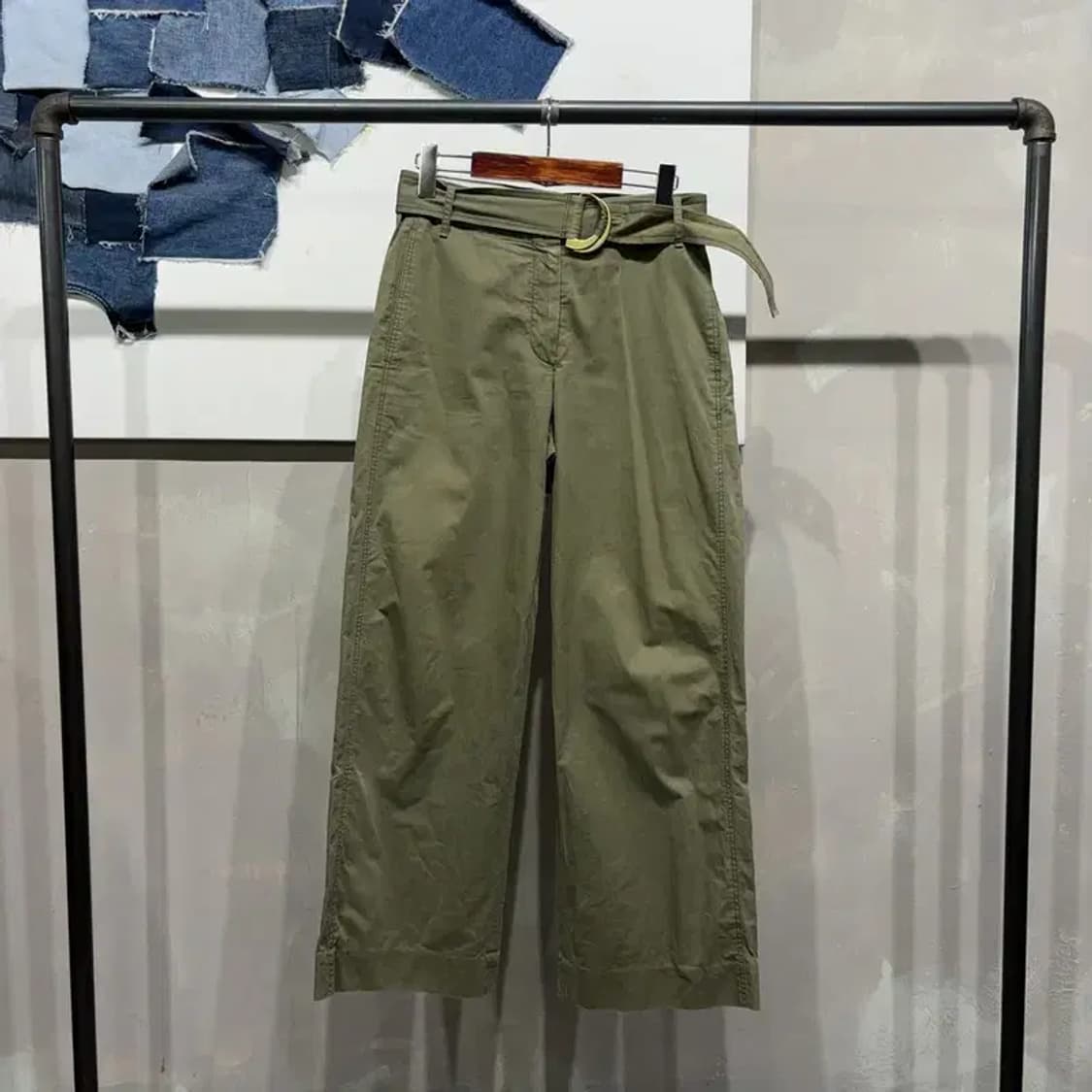 (26인치) 시스템 한섬 여성 캐주얼 벨티드 코튼 팬츠 바지 상품이미지1