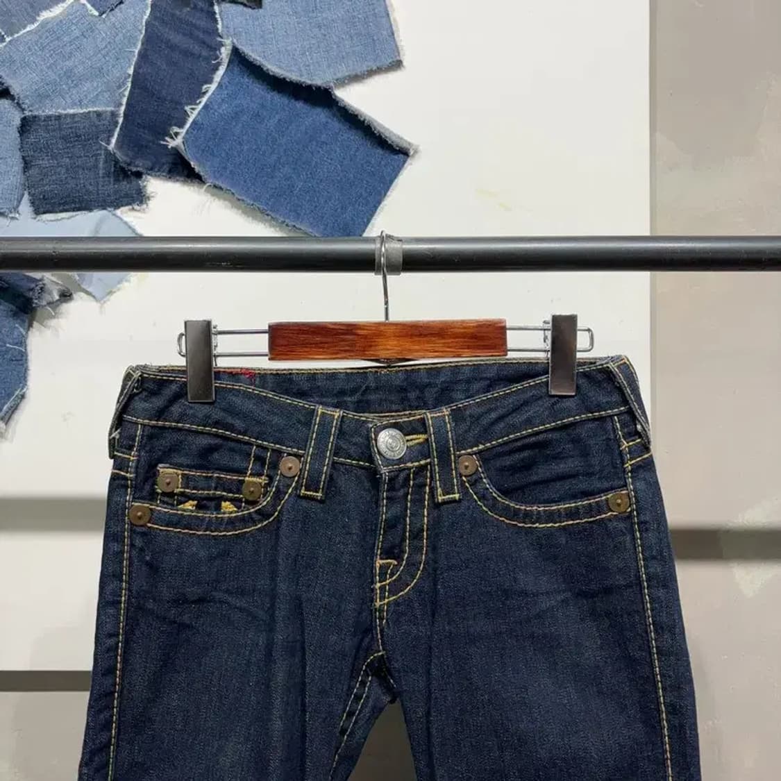 (27인치) 트루릴리젼 여성 레인보우쟈니 빈티지 진청바지 데님팬츠 상품이미지2