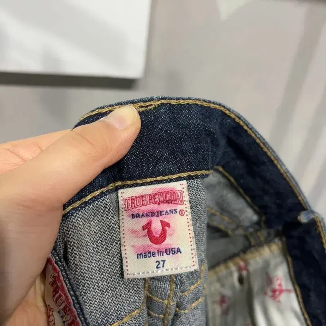 (27인치) 트루릴리젼 여성 레인보우쟈니 빈티지 진청바지 데님팬츠 상품이미지5