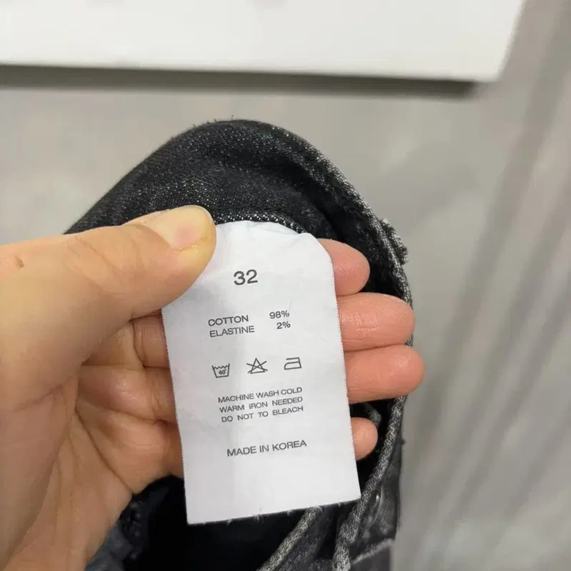 (32인치) 인스턴트데님 캐주얼 워싱 흑청바지 블랙진 데님팬츠 상품이미지6