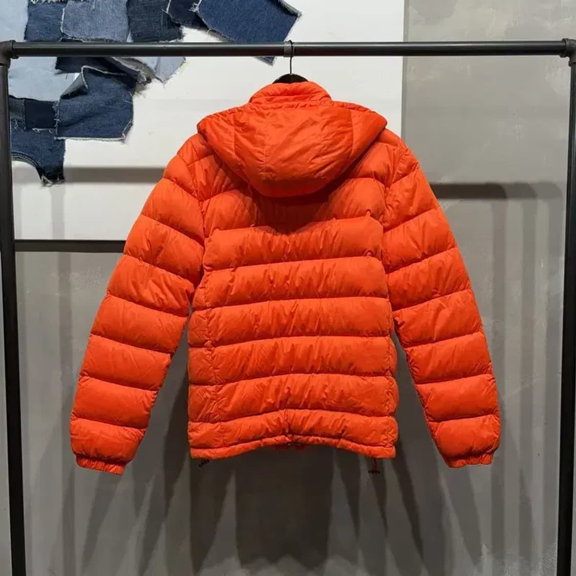 (100) 라코스테 캐주얼 자수 구스다운 거위털 오렌지 경량패딩 상품이미지4