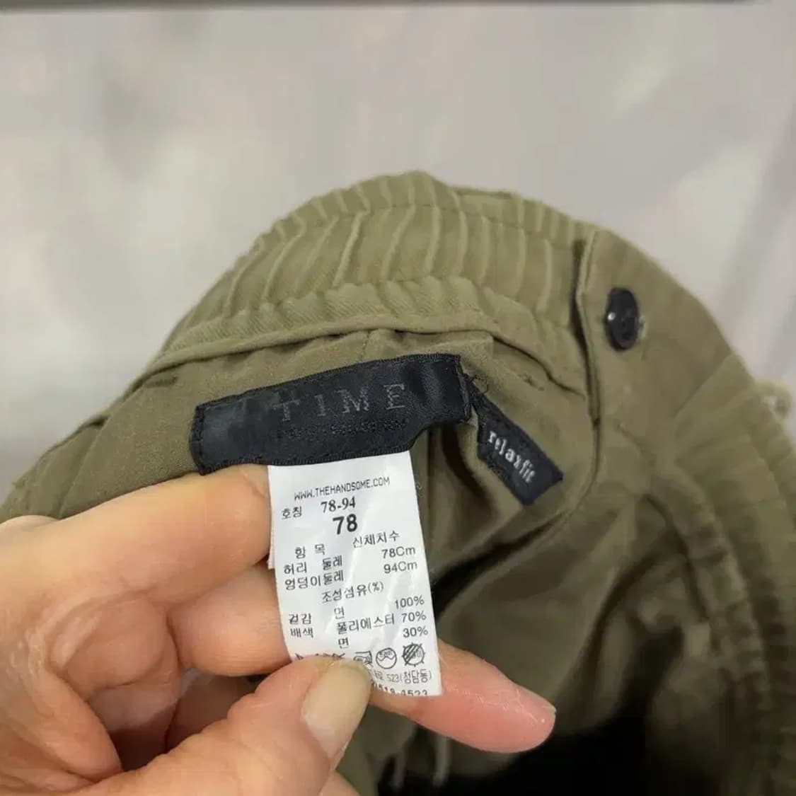 (29~30인치) 타임 한섬 캐주얼 밴딩 포켓 8부 바지 팬츠 상품이미지5