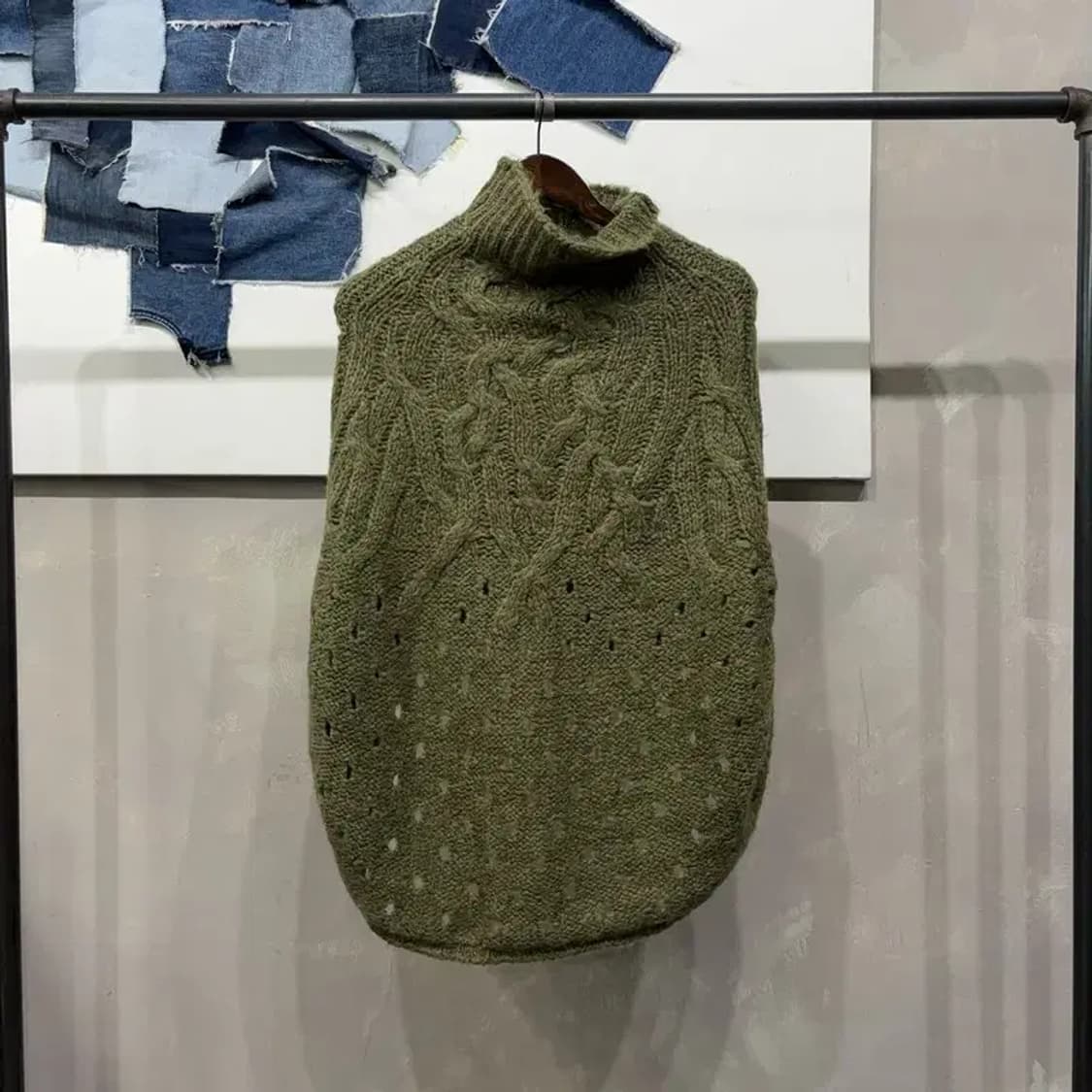 (95) 베네통 여성 캐주얼 울 모헤어 판초 니트 상품이미지4