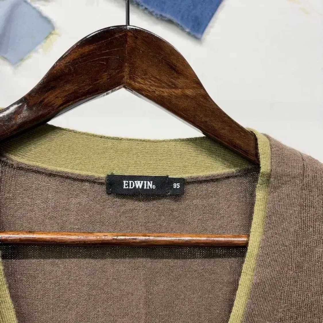 (95) 에드윈 캐주얼 앙고라 울 배색 가디건 상품이미지2
