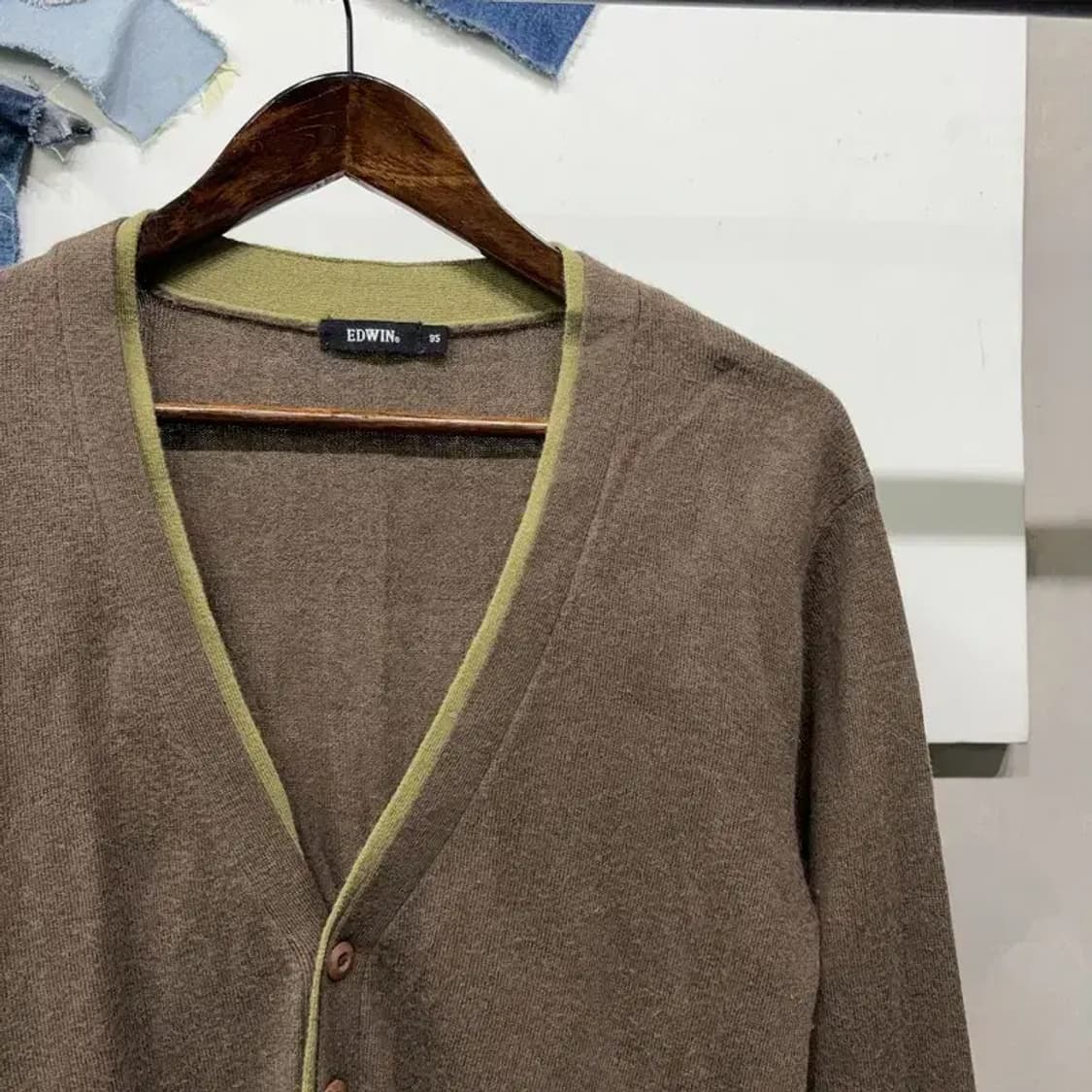 (95) 에드윈 캐주얼 앙고라 울 배색 가디건 상품이미지3