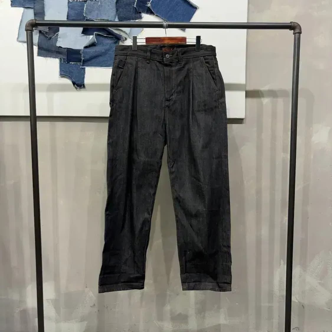 (34인치) 비슬로우 캐주얼 셀비지 흑청바지 데님팬츠 상품이미지1