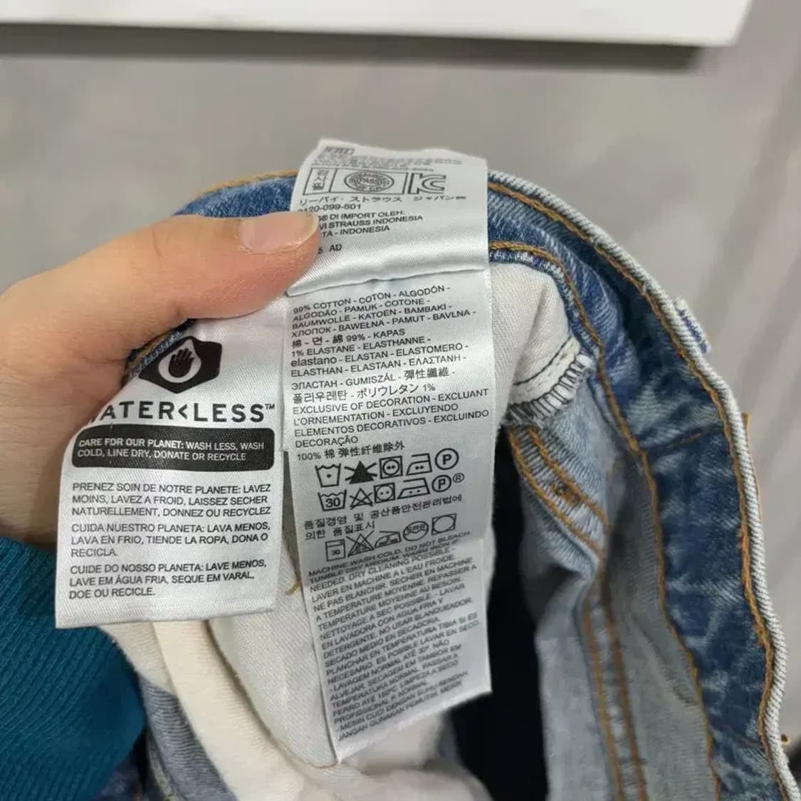 (29인치) 리바이스 513 캐주얼 약스판 워싱 연청바지 데님팬츠 상품이미지6