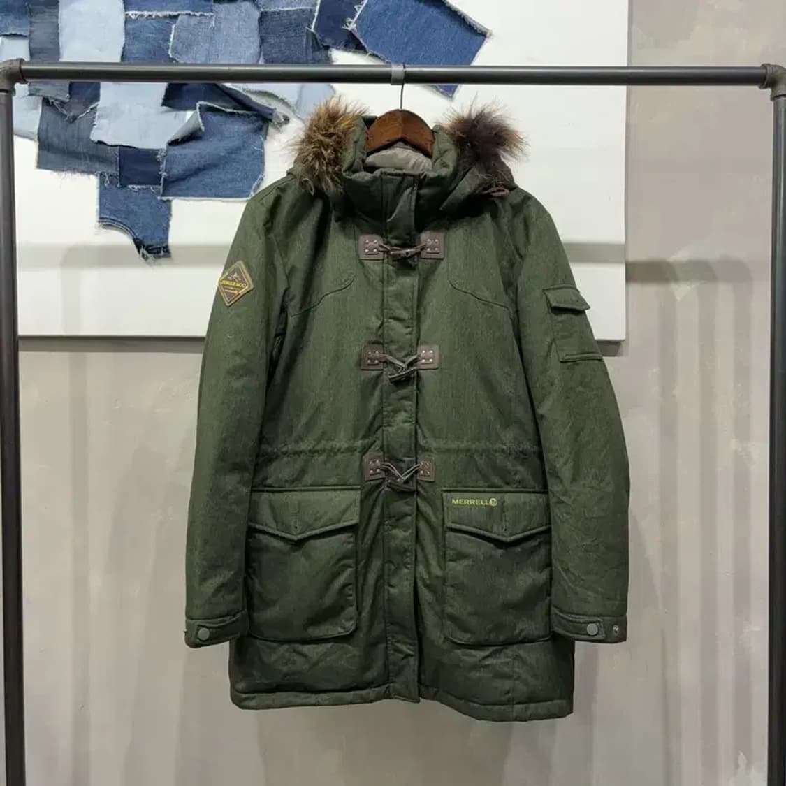 (105) 머렐 등산 아웃도어 구스다운 거위털 라쿤털 패딩 점퍼 상품이미지1