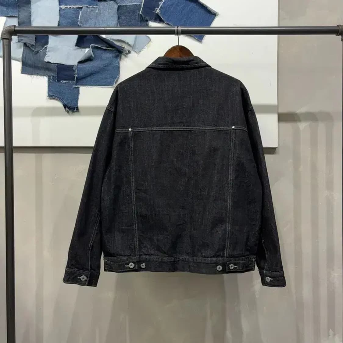(105) 트릴리온 캐주얼 투포켓 흑청데님 트러커 자켓 상품이미지4