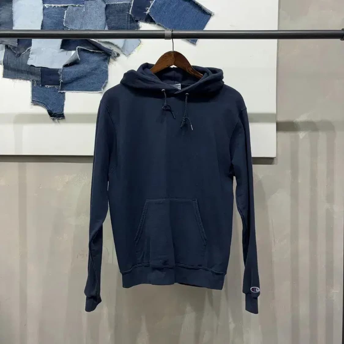 (90) 챔피온 스트릿 캐주얼 기모 네이비 후드티 상품이미지1