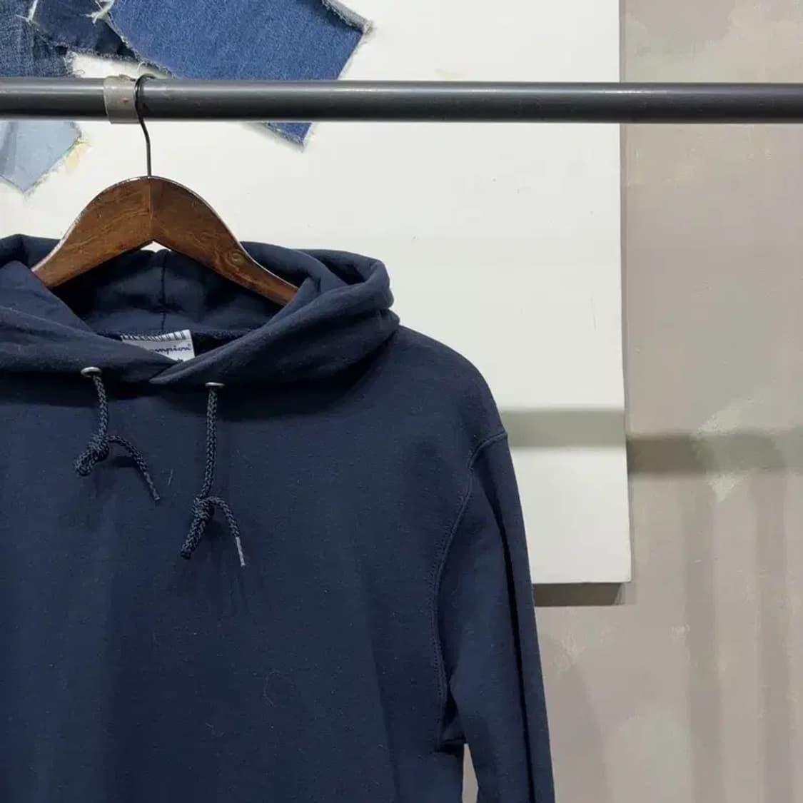 (90) 챔피온 스트릿 캐주얼 기모 네이비 후드티 상품이미지3