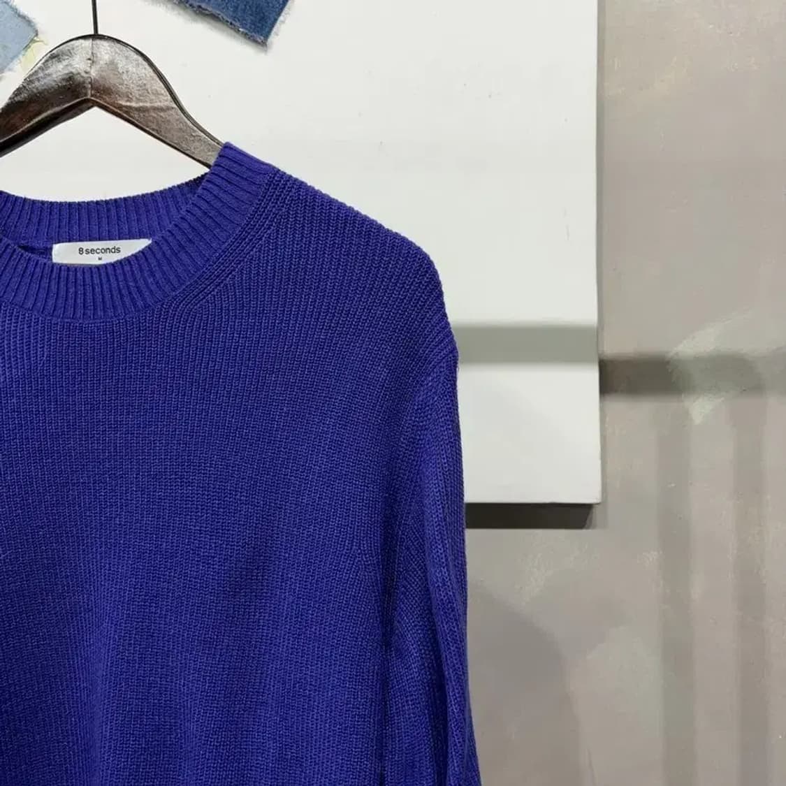 (95) 에잇세컨즈 캐주얼 퍼플 라운드 니트 상품이미지3