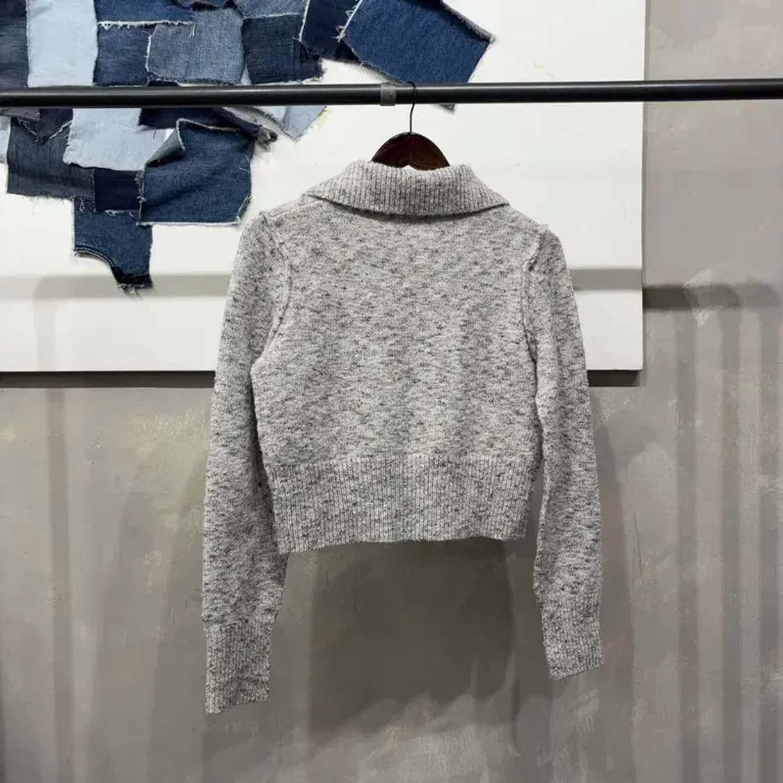 (85) 자라 ZARA 여성 캐주얼 울 카라 크롭 니트 가디건 상품이미지4