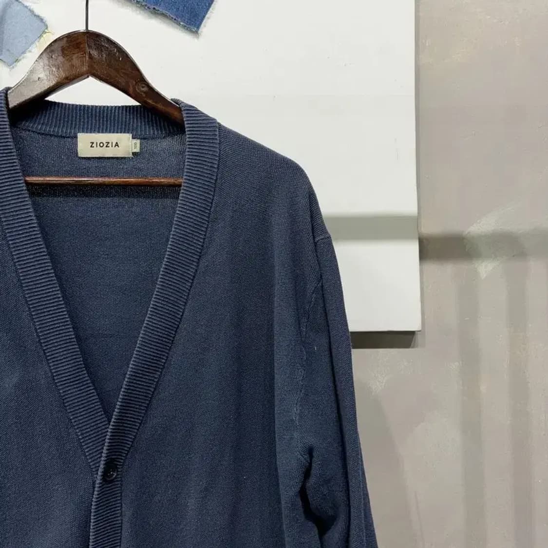 (100) 지오지아 캐주얼 클래식 네이비 니트 가디건 상품이미지3