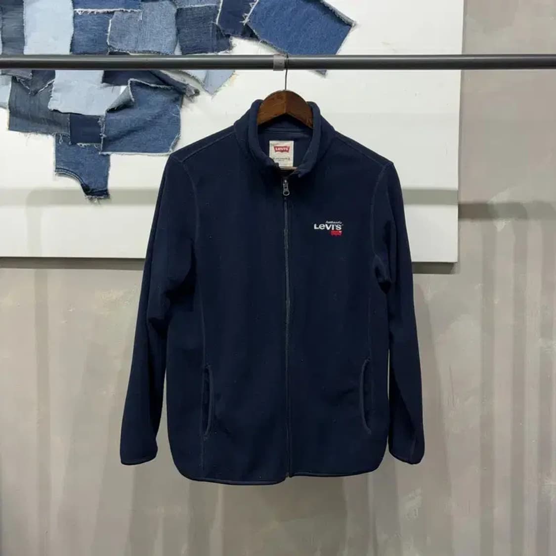 (95) 리바이스 여성 캐주얼 네이비 후리스 플리츠 자켓 상품이미지1