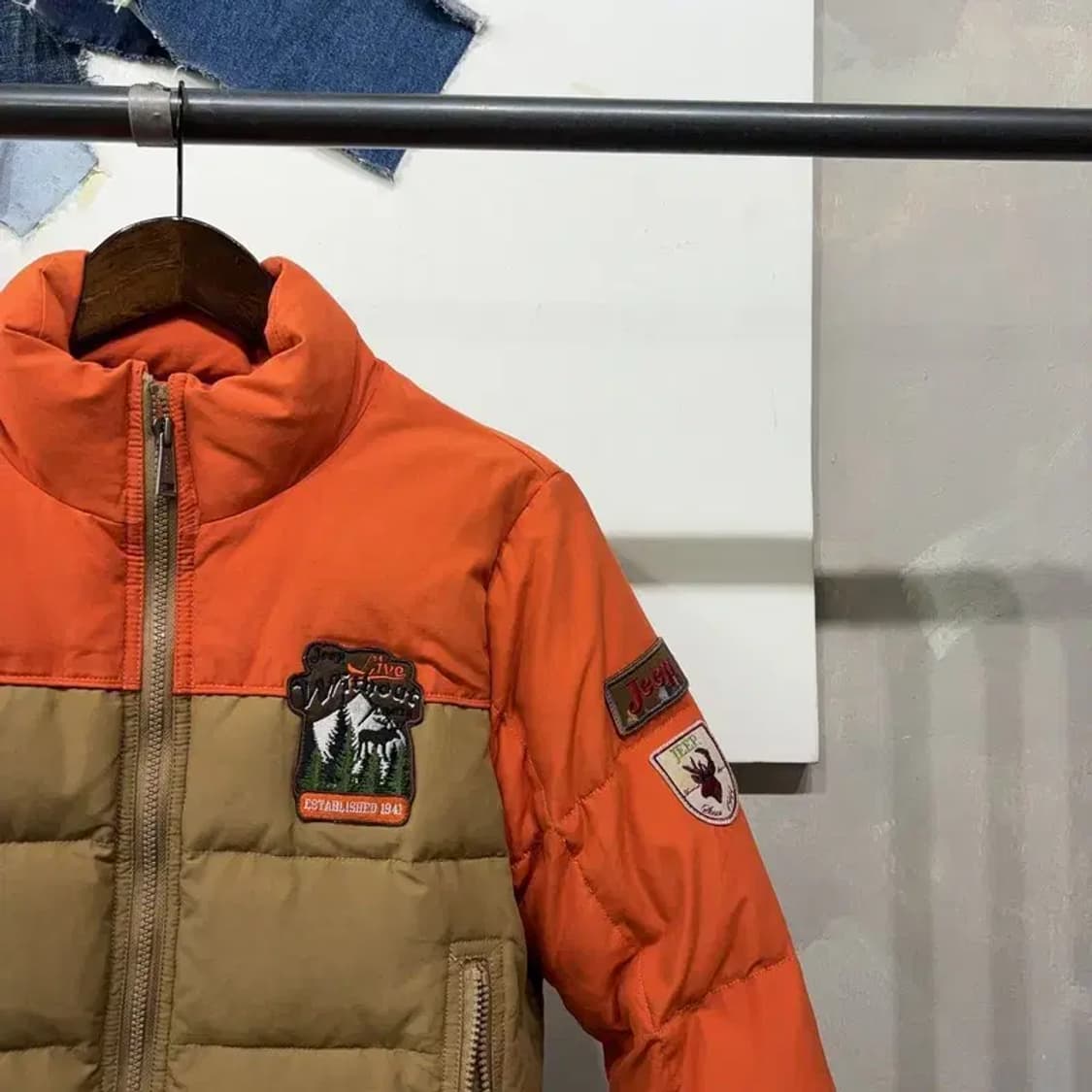 (90) 지프 여성 덕다운 오리털 배색 패딩 점퍼 상품이미지3