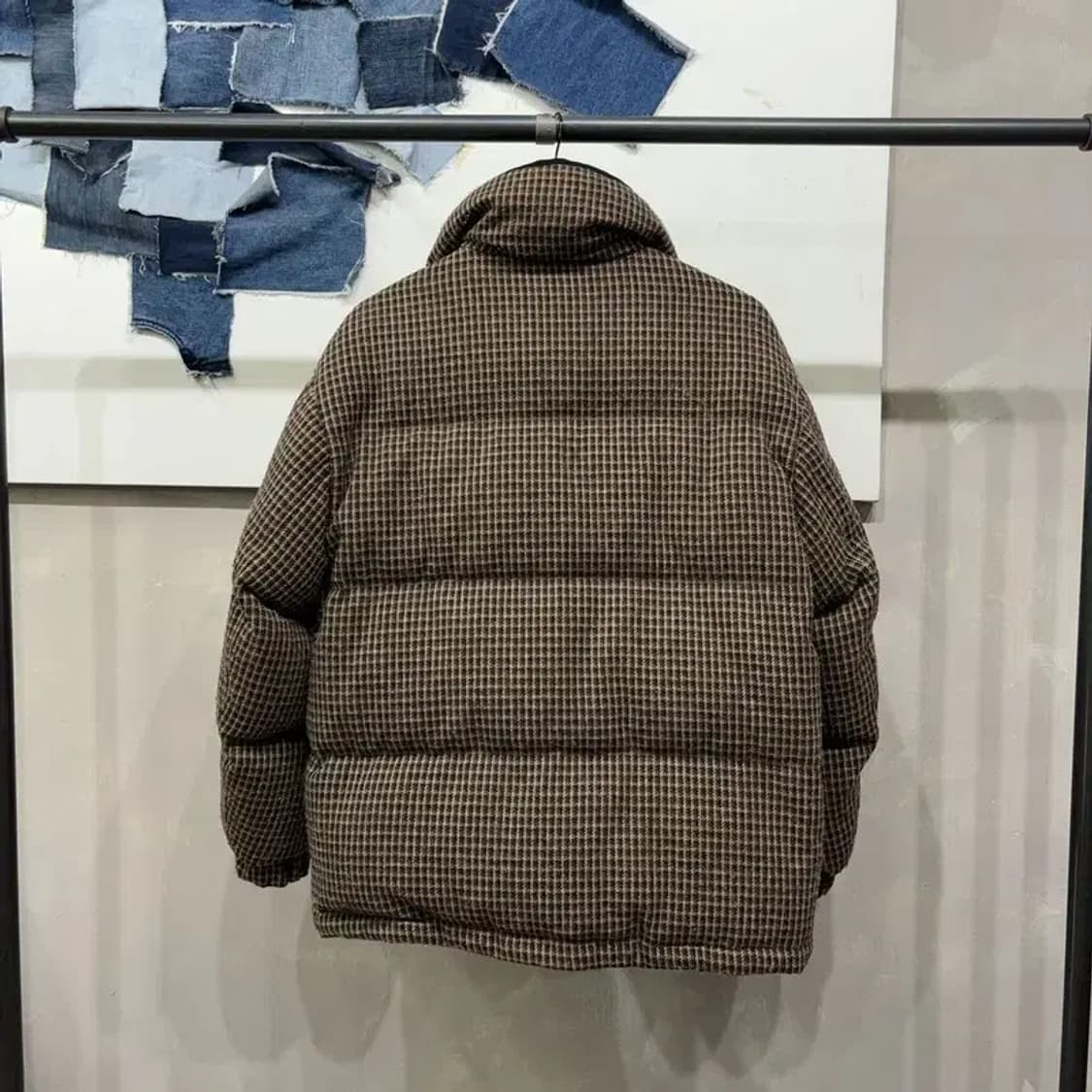 (95) 커스텀멜로우 캐주얼 울 체크 구스다운 거위털 패딩 상품이미지4