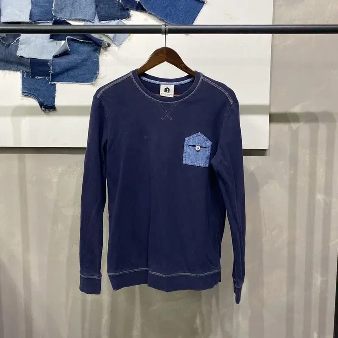 (95) 빈폴 바이크리페어샵 캐주얼 네이비 맨투맨 긴팔 티 상품이미지1