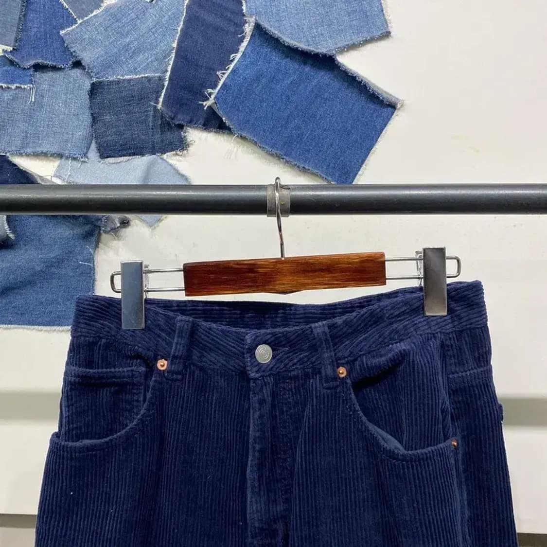 (26인치) 에잇세컨즈 여성 캐주얼 네이비 코듀로이 골덴 팬츠 바지 상품이미지2