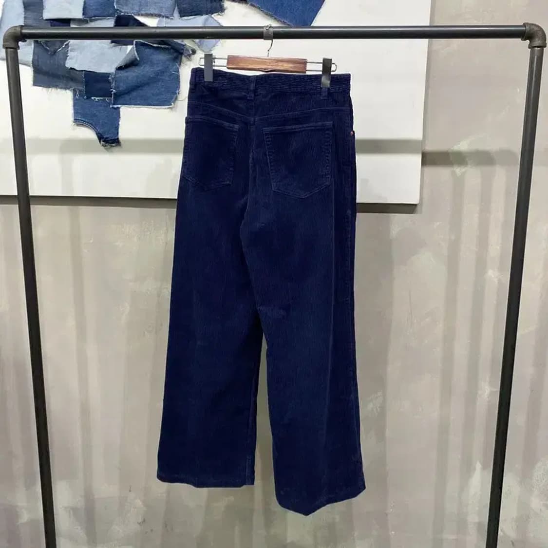 (26인치) 에잇세컨즈 여성 캐주얼 네이비 코듀로이 골덴 팬츠 바지 상품이미지3