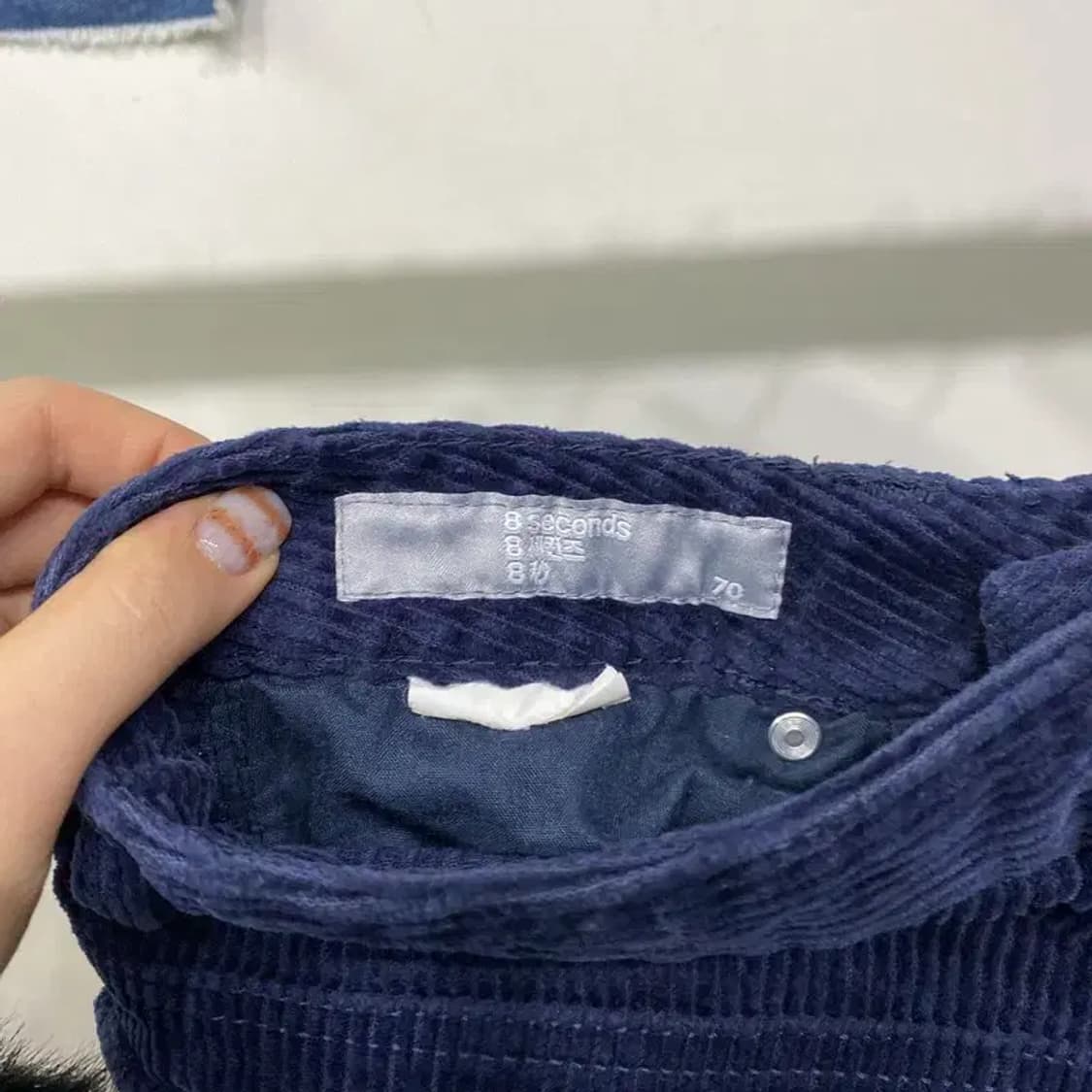 (26인치) 에잇세컨즈 여성 캐주얼 네이비 코듀로이 골덴 팬츠 바지 상품이미지5