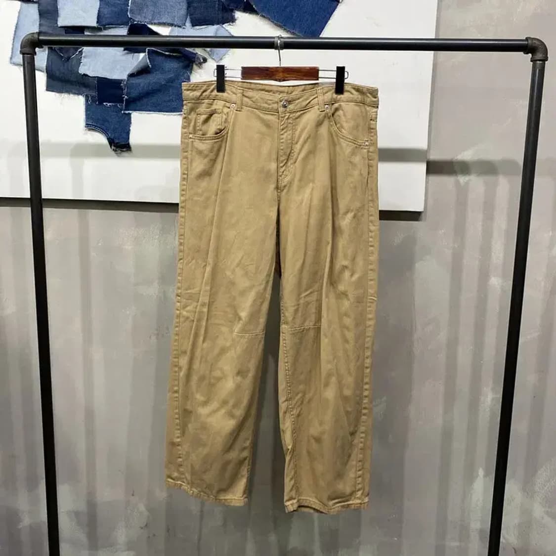 (36인치) H.M 흐앤므 빅사이즈 턱 코튼팬츠 면바지 상품이미지1