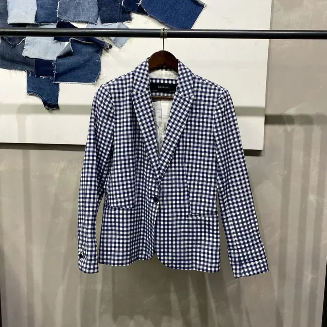 (95) 자라 ZARA 여성 체크 싱글버튼 블레이저 자켓 상품이미지1