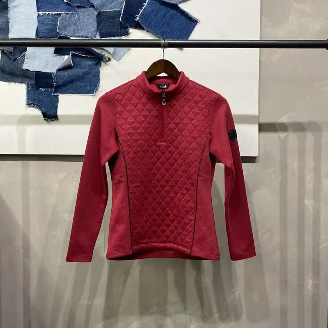 (85) 노스페이스 여성 누빔 반집업 긴팔 티 상품이미지1