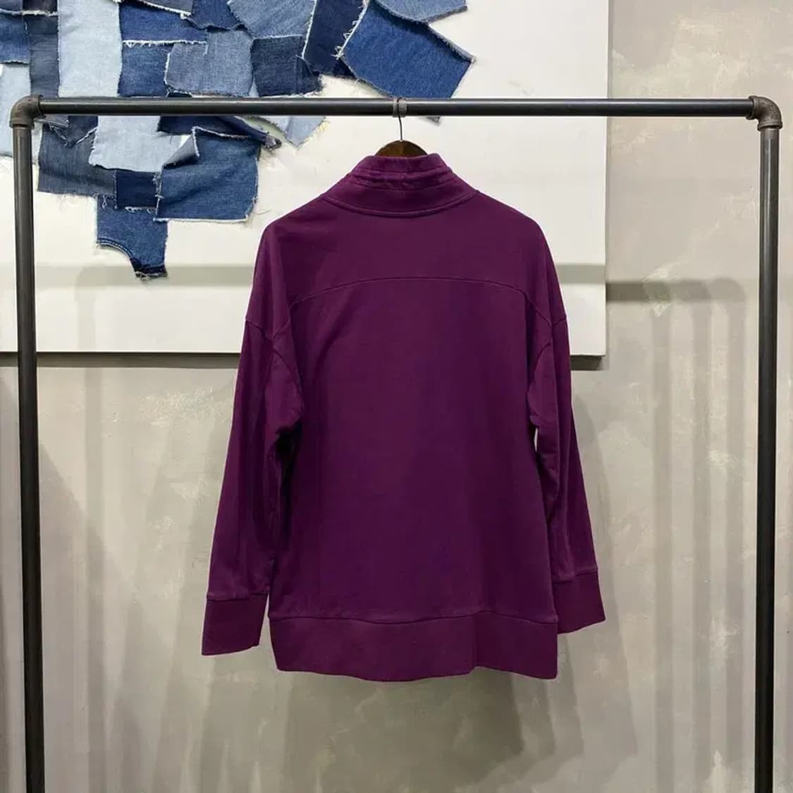 (100) JDX 골프 캐주얼 프린팅 퍼플 반집업 후드티 상품이미지4