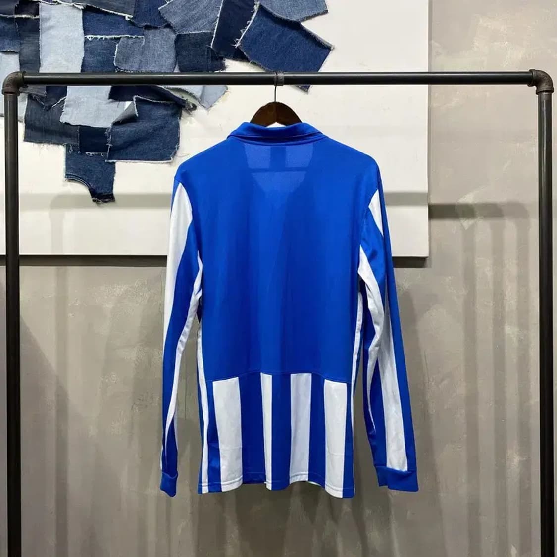 (100) 나이키 드라이핏 풋살 스트라이프 긴팔 카라티 상품이미지4