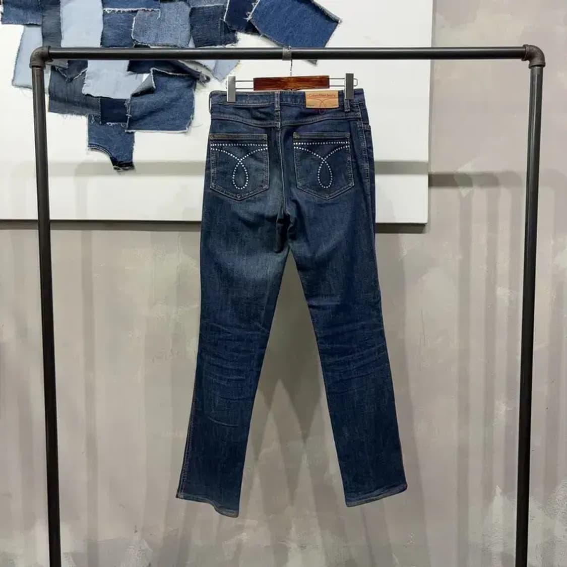 (27인치) 캘빈클라인 CK 여성 워싱 진청바지 데님팬츠 상품이미지3