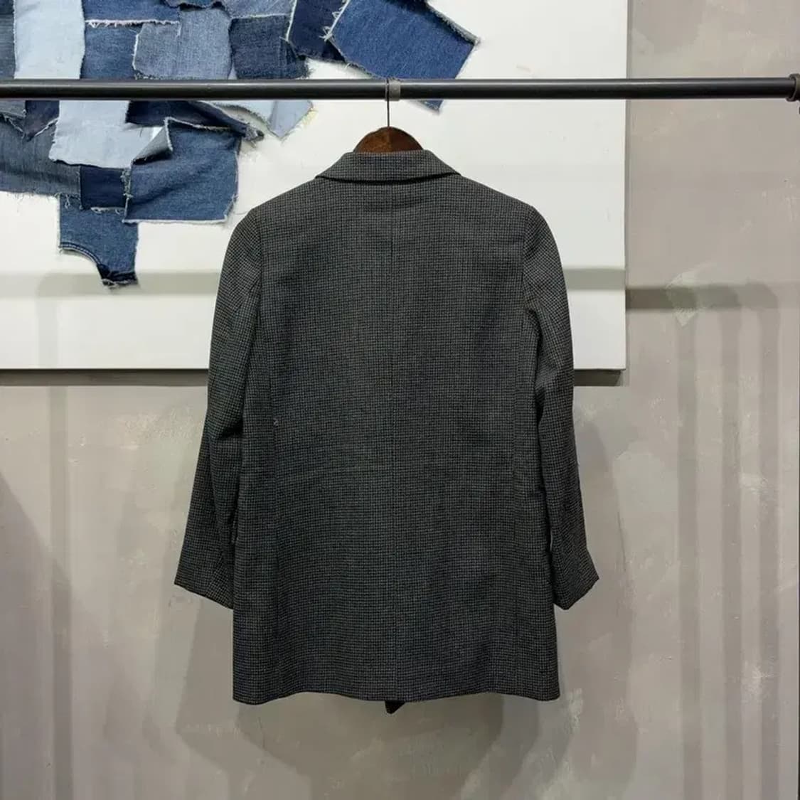 (80) H.M 흐앤므 여성 체크 비스코스 더블 블레이저 자켓 상품이미지4