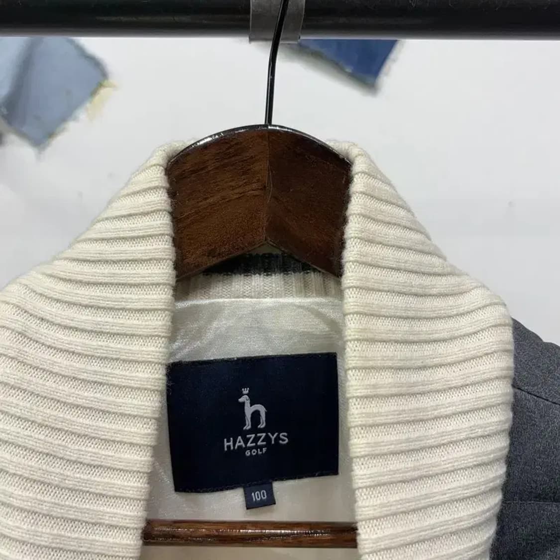 (100) 헤지스 골프 여성 방풍 울 니트 다운 패딩 자켓 상품이미지2