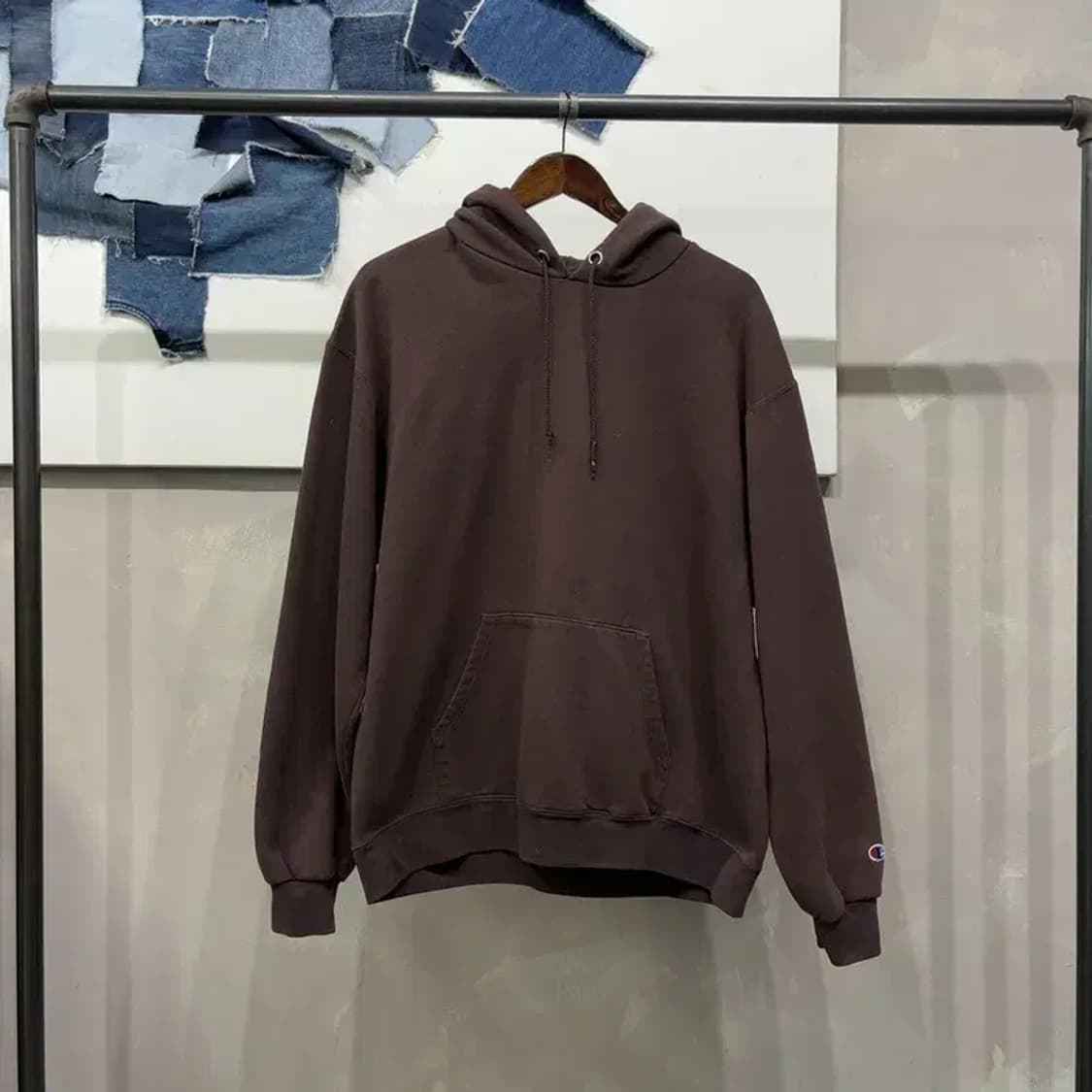 (100) 챔피온 스트릿 캐주얼 브라운 기모 후드티 상품이미지1