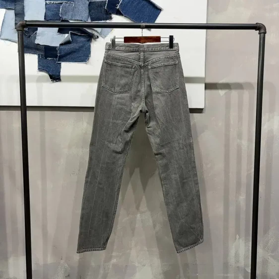 (26인치) 유니클로U 여성 캐주얼 피그먼트 그레이진 데님팬츠 상품이미지3