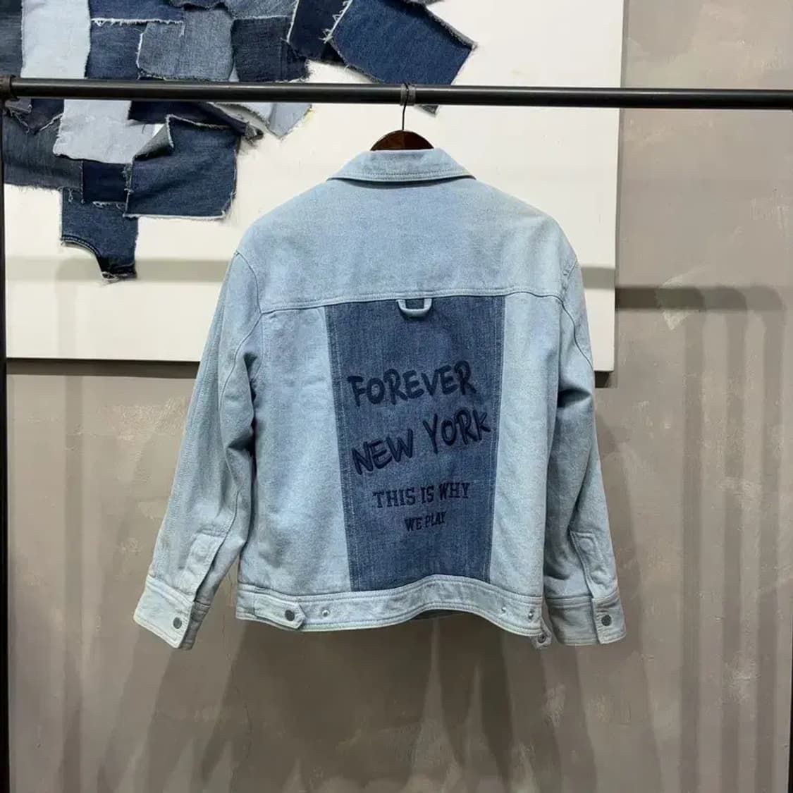 (F) NBA 여성 뉴욕닉스 기모 데님 트러커 청자켓 상품이미지4