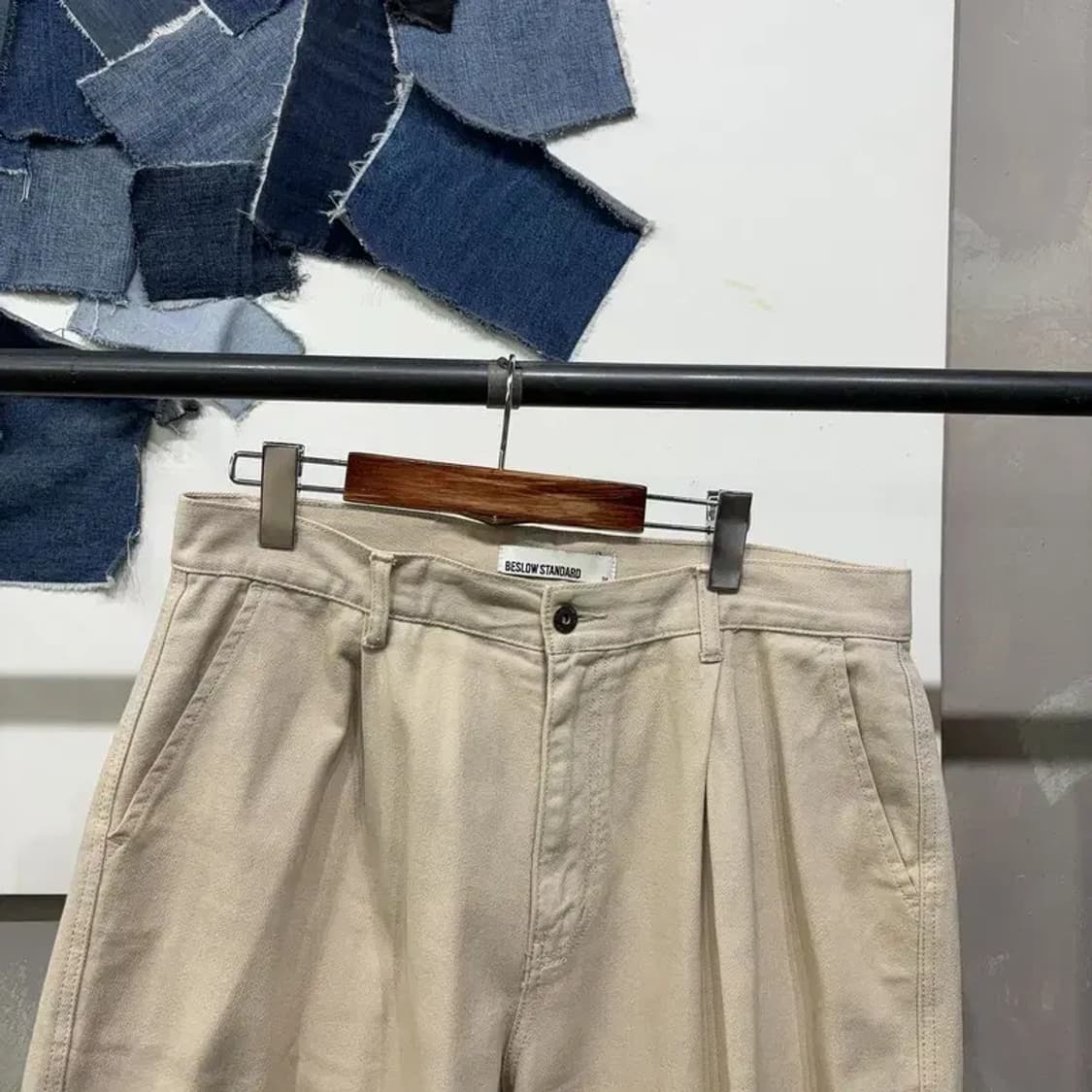 (34인치) 비슬로우 캐주얼 턱 크림진 청바지 상품이미지2