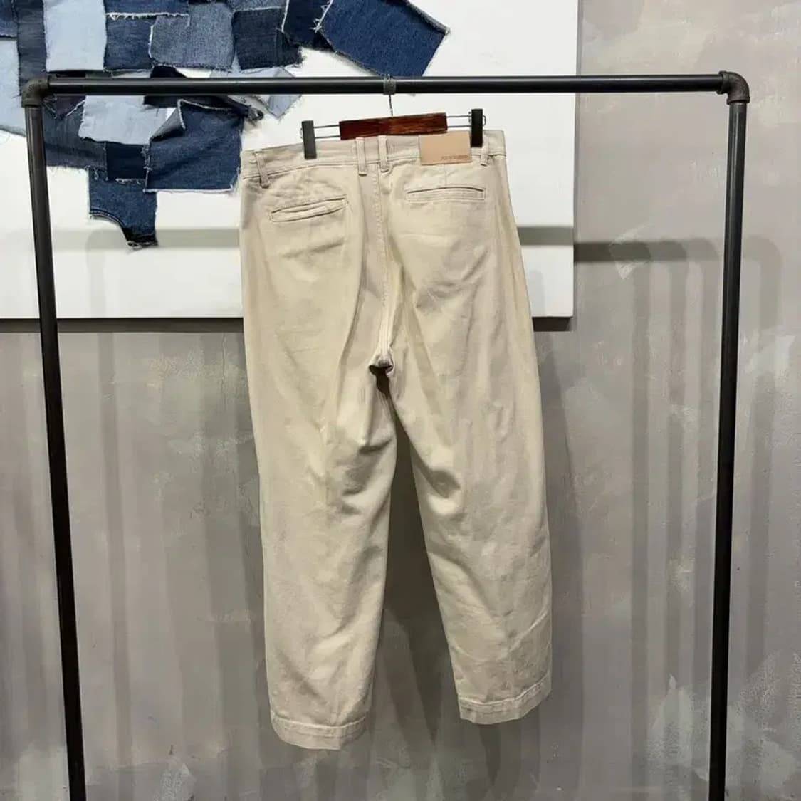 (34인치) 비슬로우 캐주얼 턱 크림진 청바지 상품이미지3