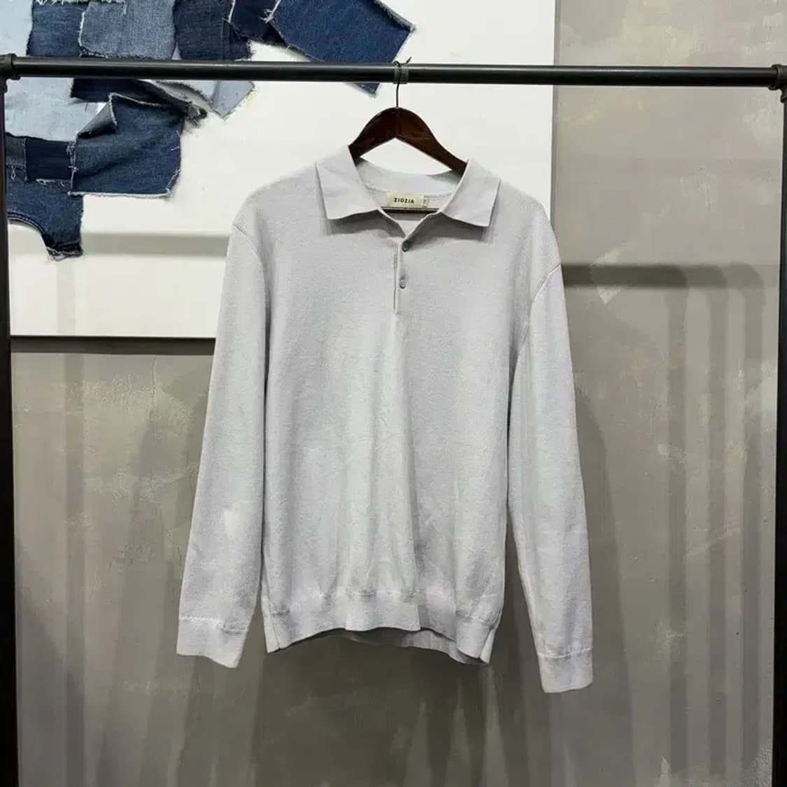 (110) 지오지아 캐주얼 베이직 헨리넥 긴팔PK 니트 카라티 상품이미지1