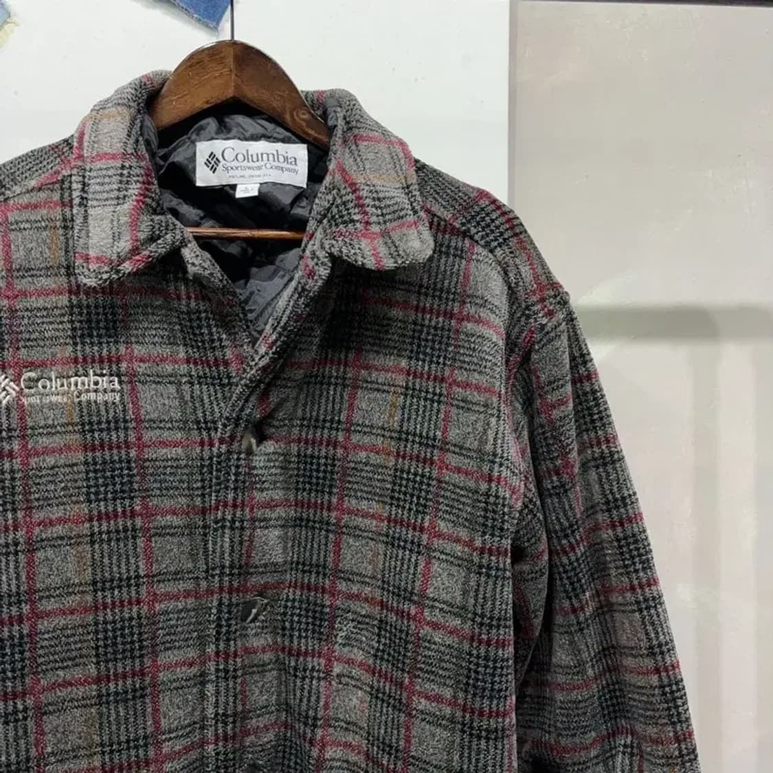 (100) 콜롬비아 캐주얼 체크 누빔 패디드 후리스 코트 상품이미지3