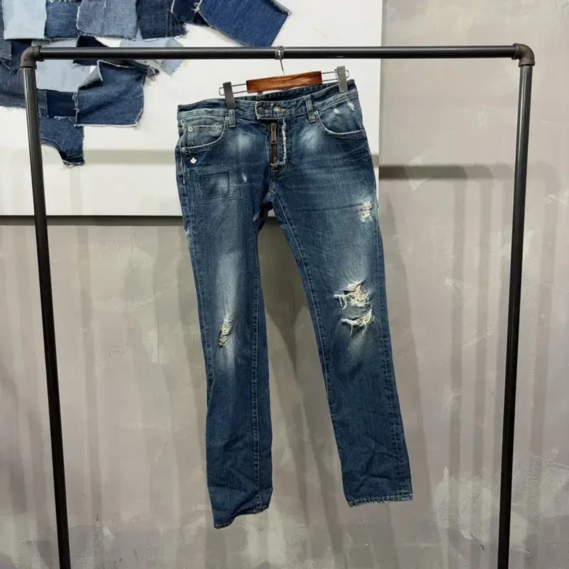 (33인치) 디스퀘어드2 명품 빈티지 워싱 디스트로이드진 청바지 상품이미지1