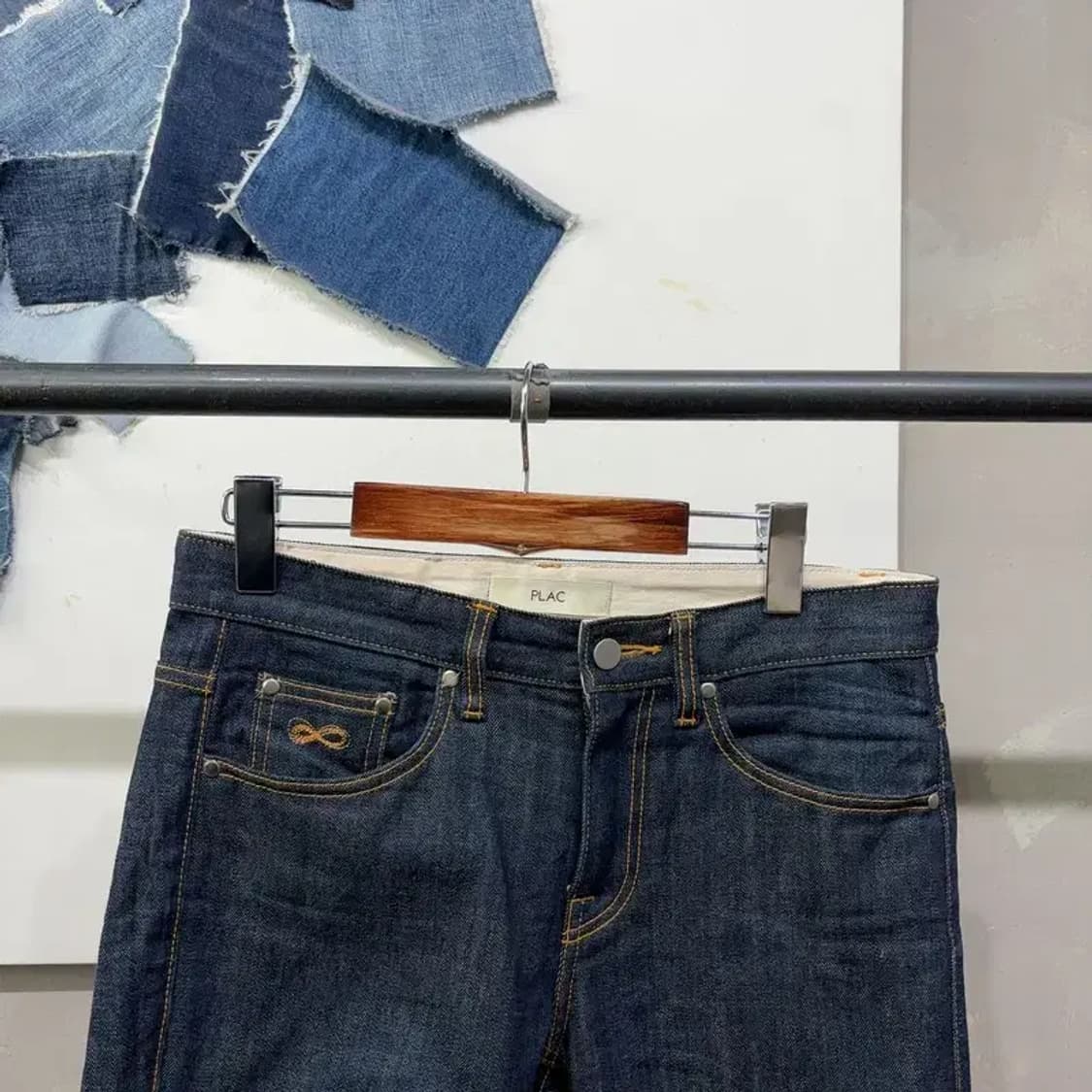 (30인치) 플랙진 캐주얼 생지 진청바지 데님팬츠 상품이미지2