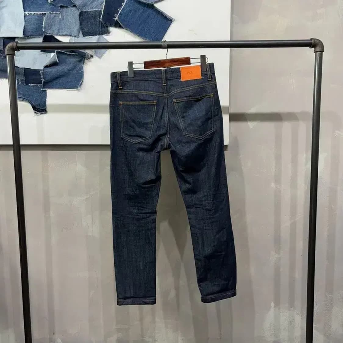 (30인치) 플랙진 캐주얼 생지 진청바지 데님팬츠 상품이미지3