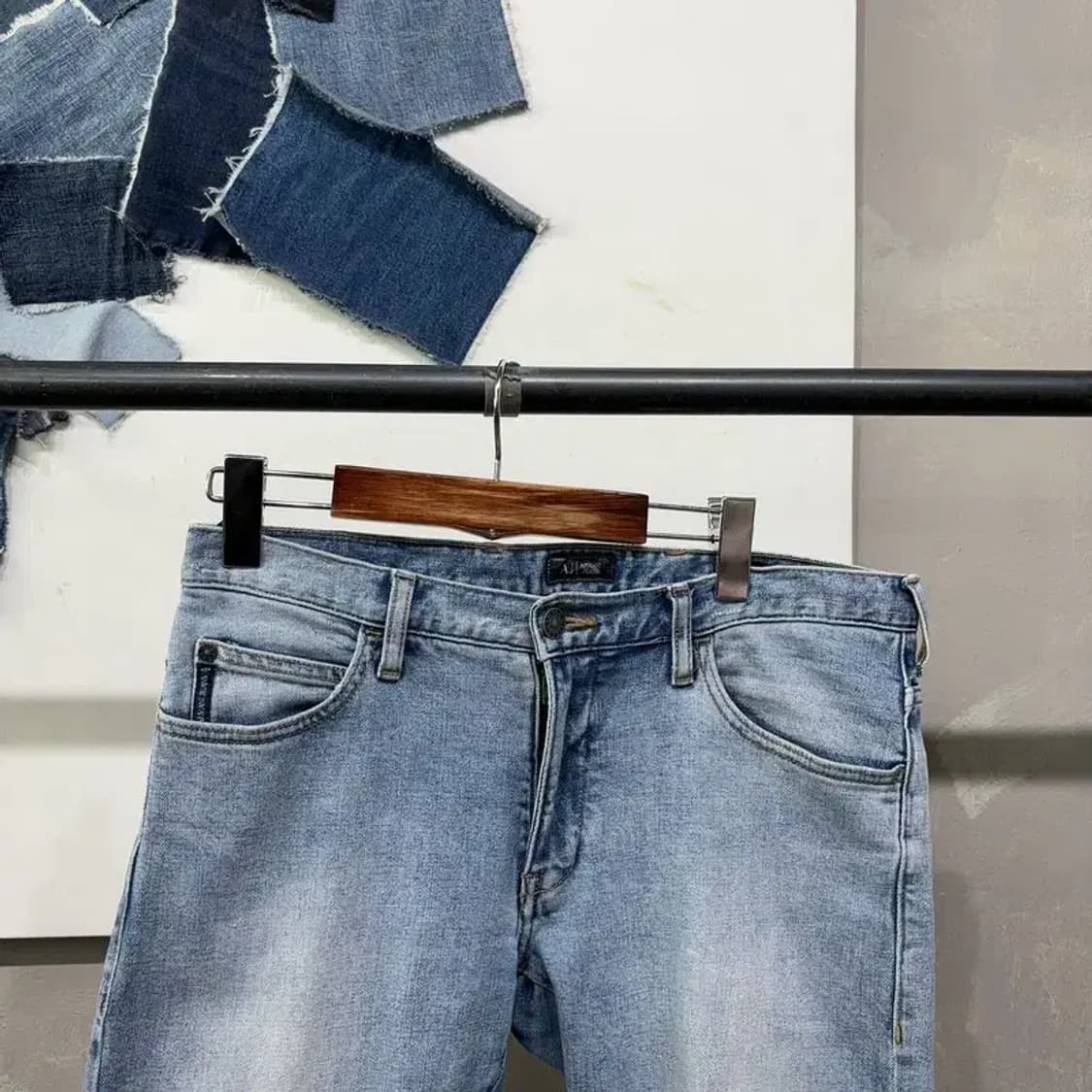 (30인치) 아르마니진스 명품 캐주얼 워싱 연청바지 데님팬츠 상품이미지2