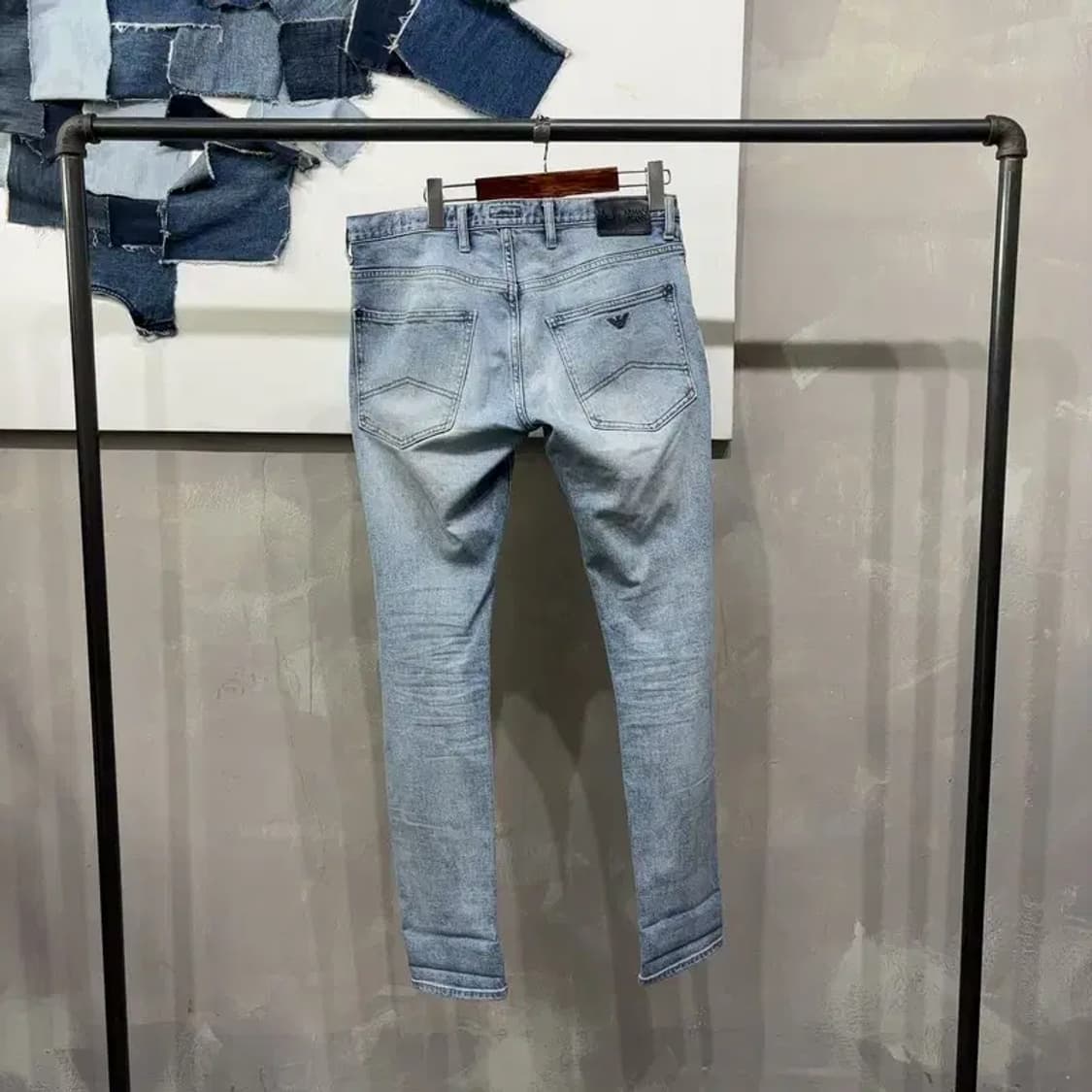 (30인치) 아르마니진스 명품 캐주얼 워싱 연청바지 데님팬츠 상품이미지3